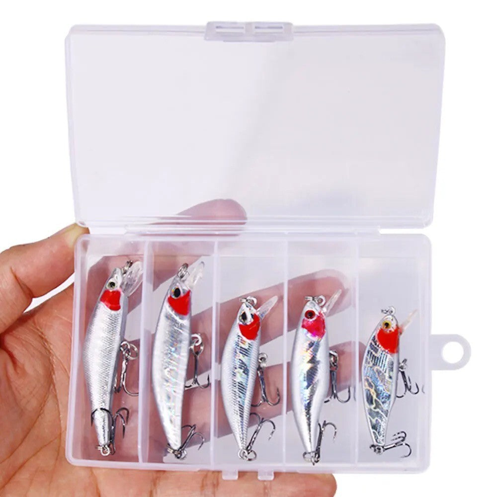 Wobbler Köder Set 5-teilig mit Box – Kunstköder für erfolgreiches Spinnfischen