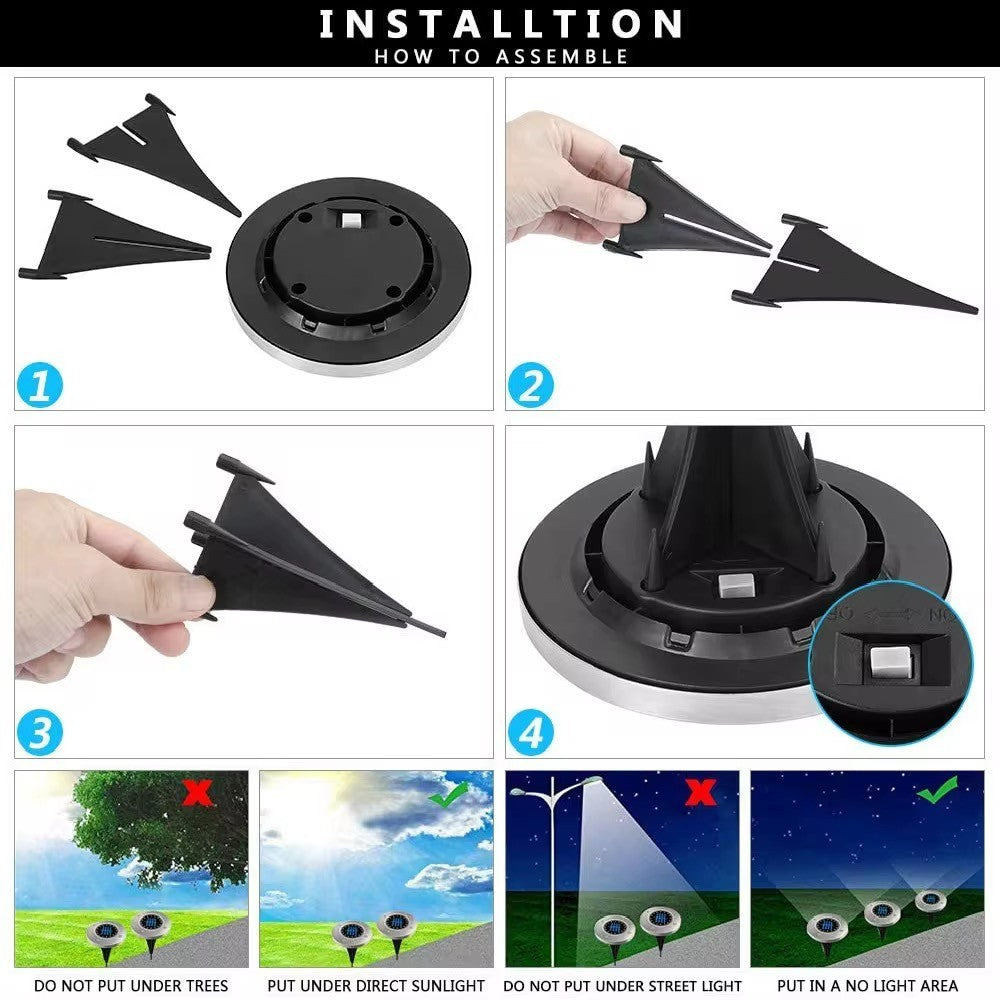 Solar Bodenleuchten 4/8/12er Set LED Edelstahl Garten Weg Beleuchtung warm/kalt