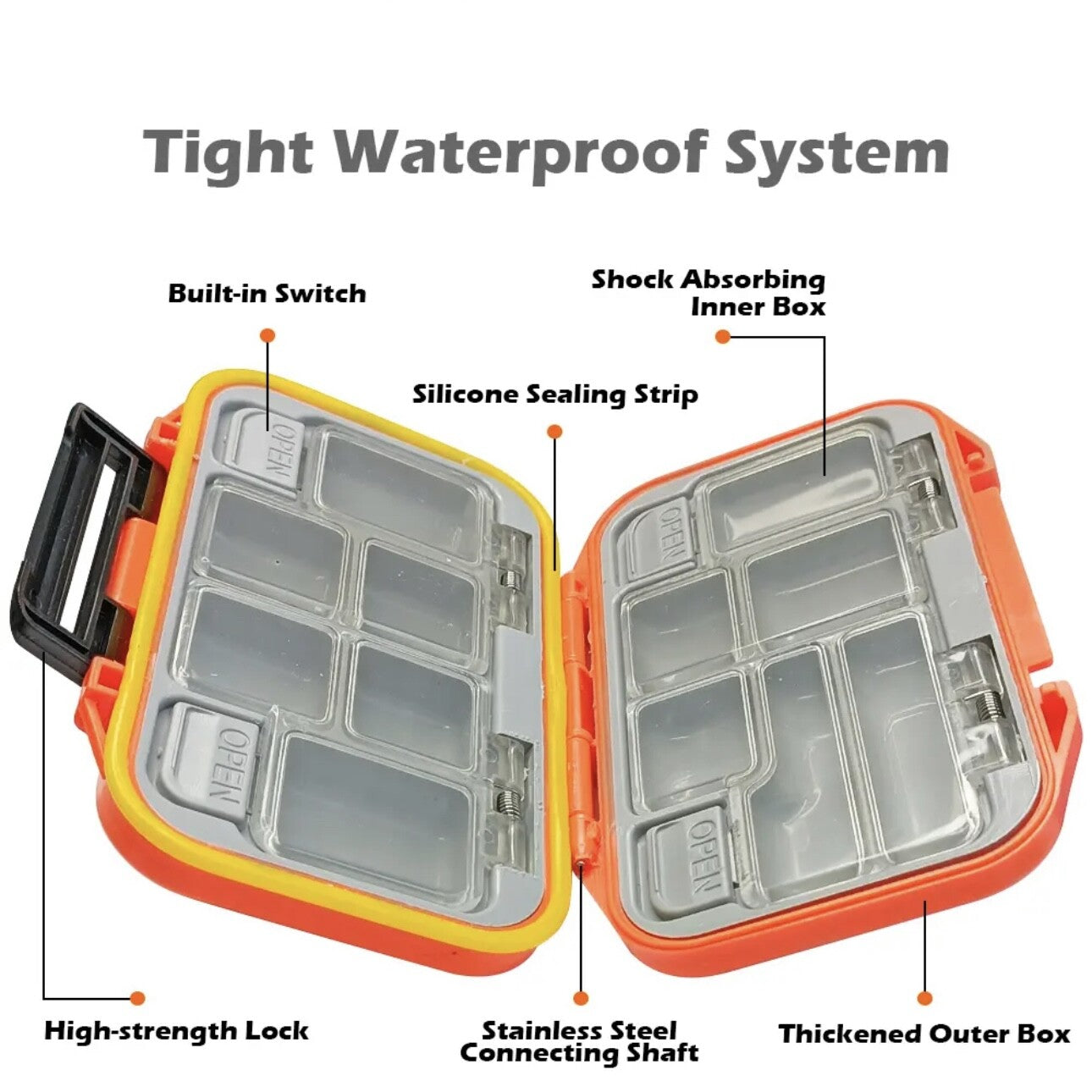 Wasserdichte Kleinteile Box mit 12 Fächern – Tackle Box