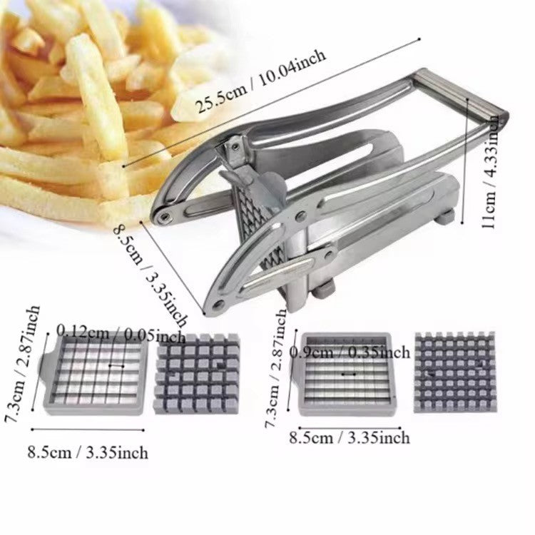 Pommes Schneider Edelstahl – Kartoffelschneider mit 2 Klingen Gemüse Cutter