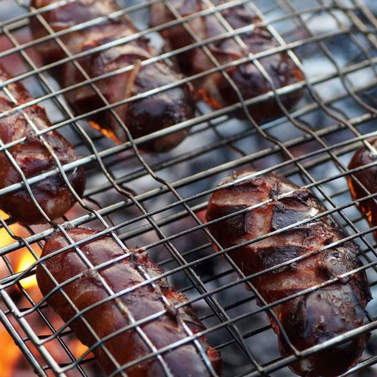 Grillkorb BBQ Set Grillgitter aus Edelstahl Grillwender für Fleisch Fisch & co