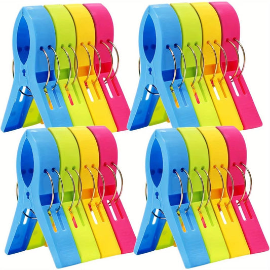 XXL Strandtuch Klammern 8/16 Stück – bunte Wäscheklammern Tischdeckenhalter Clip