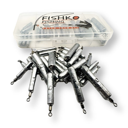 Free Rig Blei Set 25 Stück mit Box 5-20g Drop Shot Stabblei