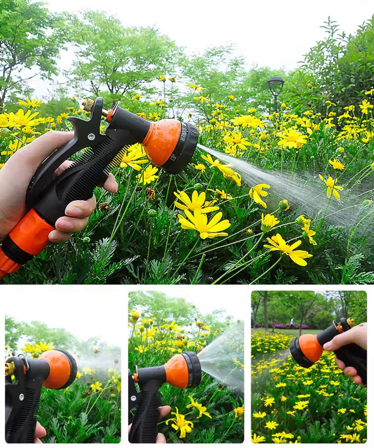 Gartenbrause Metall Handsprüher – 6 Sprüharten verstellbar für präzise Bewässerung