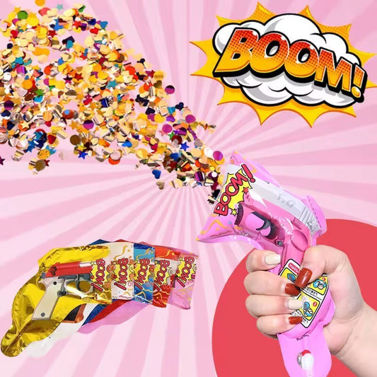 Konfetti Ballon Popper Pistole – Aufblasbares Party Set mit buntem Effekt