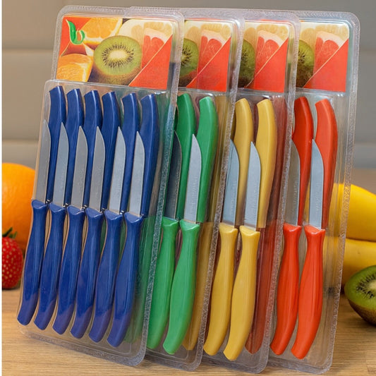 Messer Set 12 Stück Edelstahl Küchenmesser Schälmesser/Obstmesser/Gemüsemesser