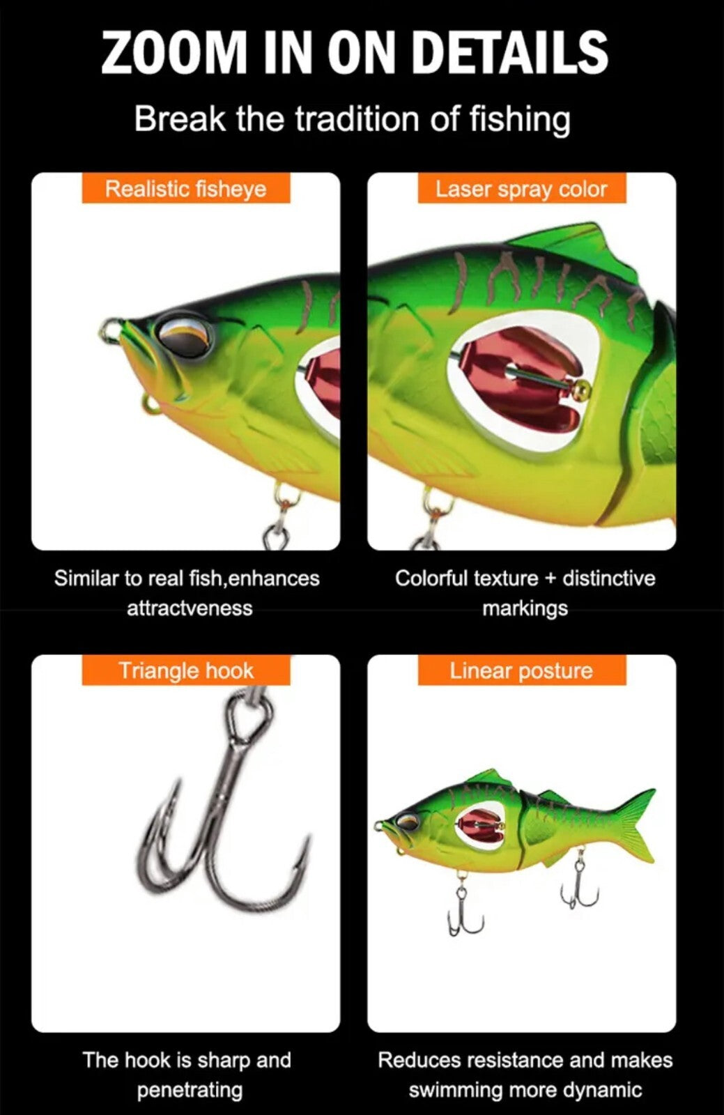 Swimbait Angelköder mit Spinner – Realistischer Kunstköder für Raubfische