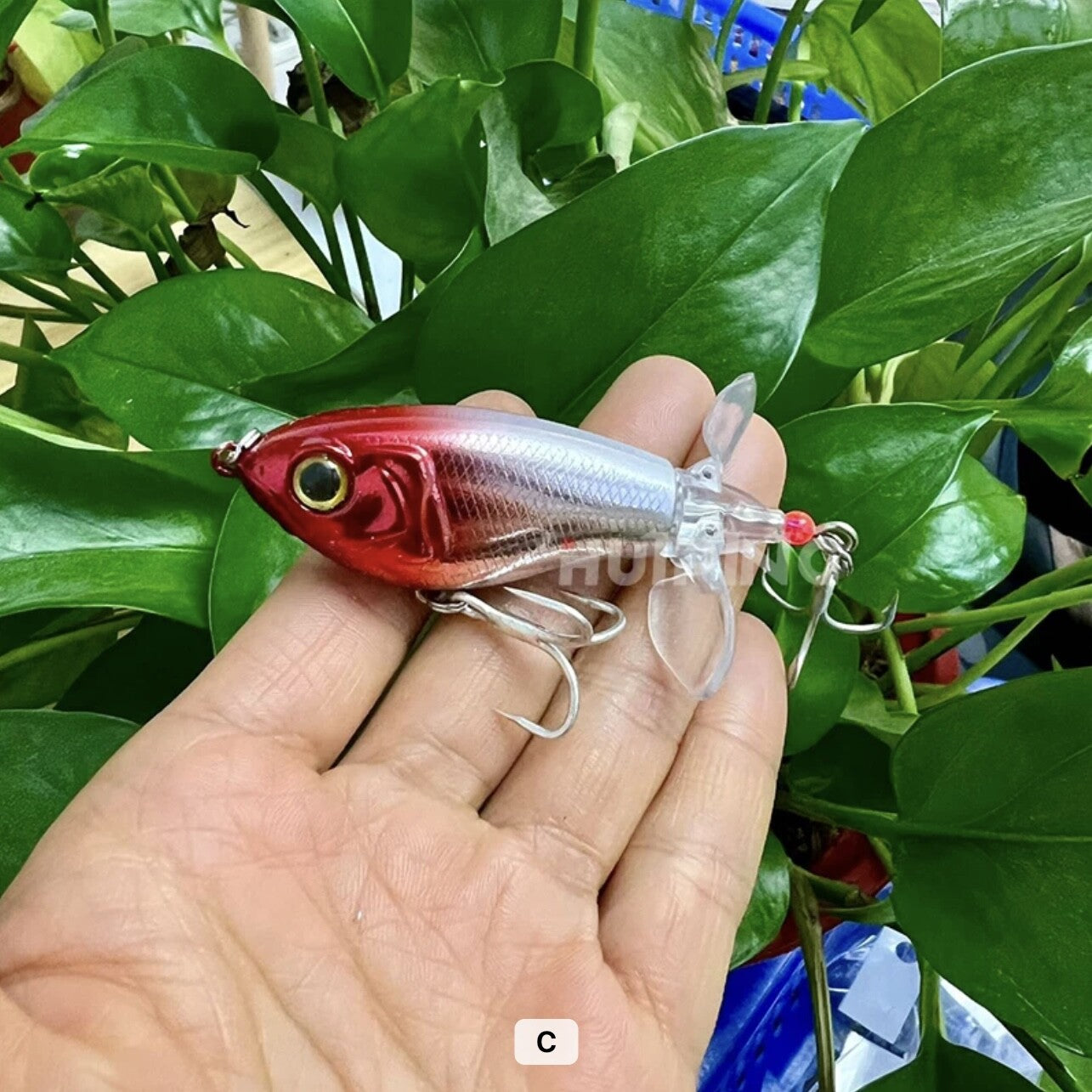 Topwater Wobbler Oberflächenköder mit Propeller Köder für Barsch - Hecht & co