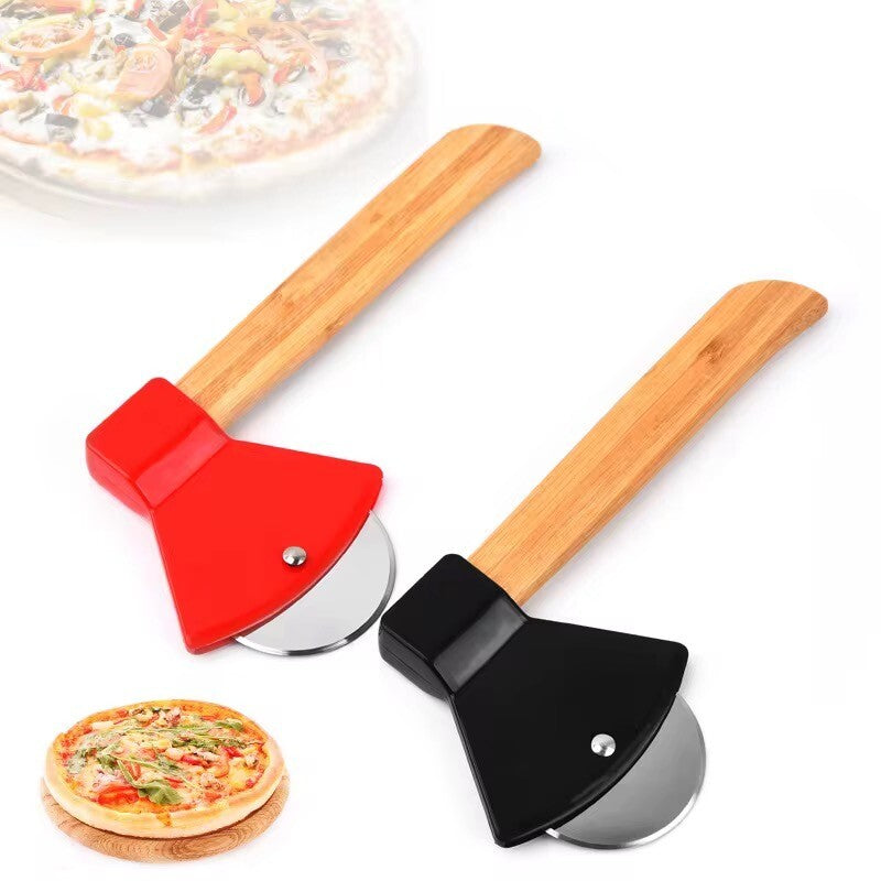 Pizzaschneider Axt mit Holzgriff – scharfe Edelstahlklinge Spaßige Geschenkidee