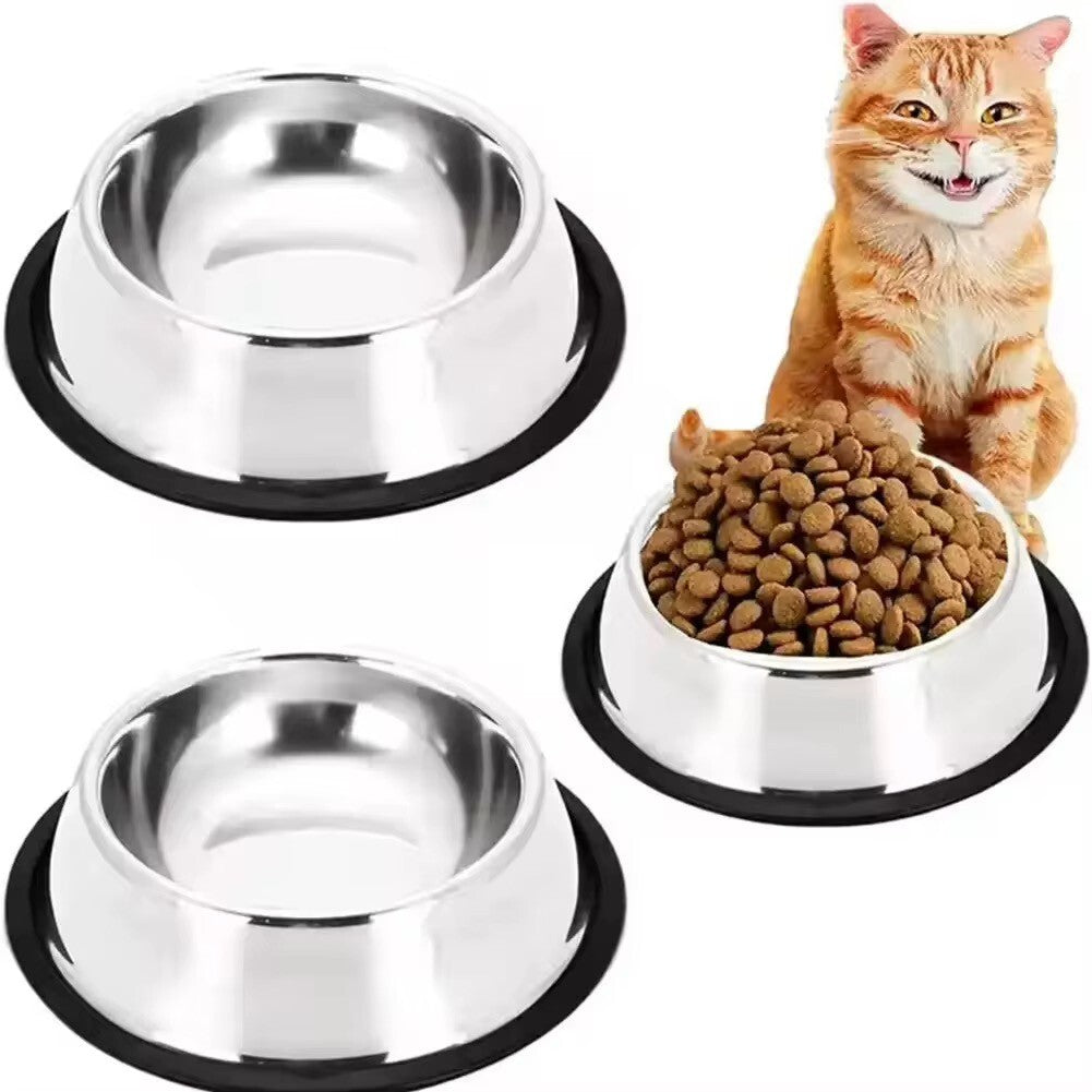 Hundenapf Edelstahl Katzennapf Wasser Futter Schale für Hunde & Katzen
