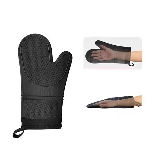 Silikon Ofenhandschuhe hitzebeständig 230°C – Rutschfest & gefüttert