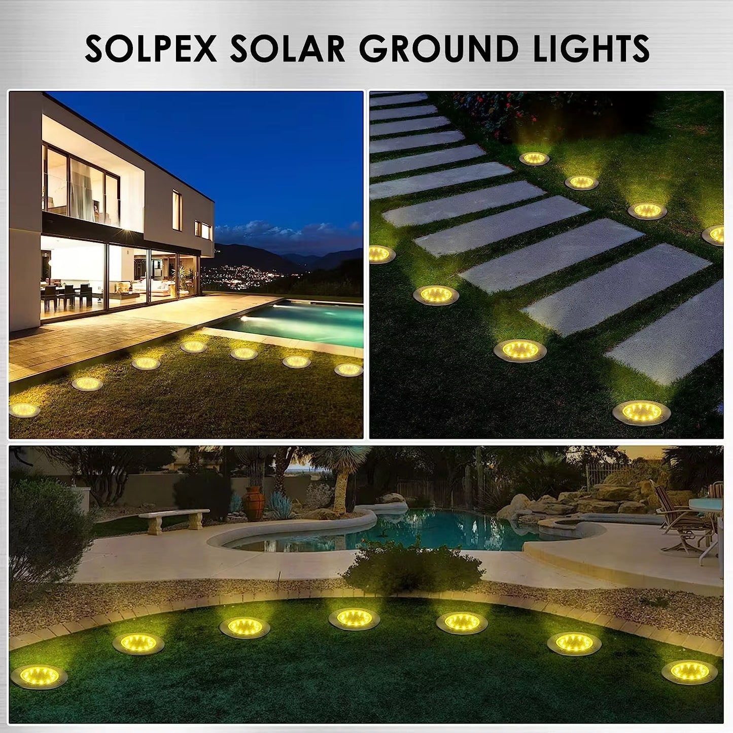 Solar Bodenleuchten 4/8/12er Set LED Edelstahl Garten Weg Beleuchtung warm/kalt