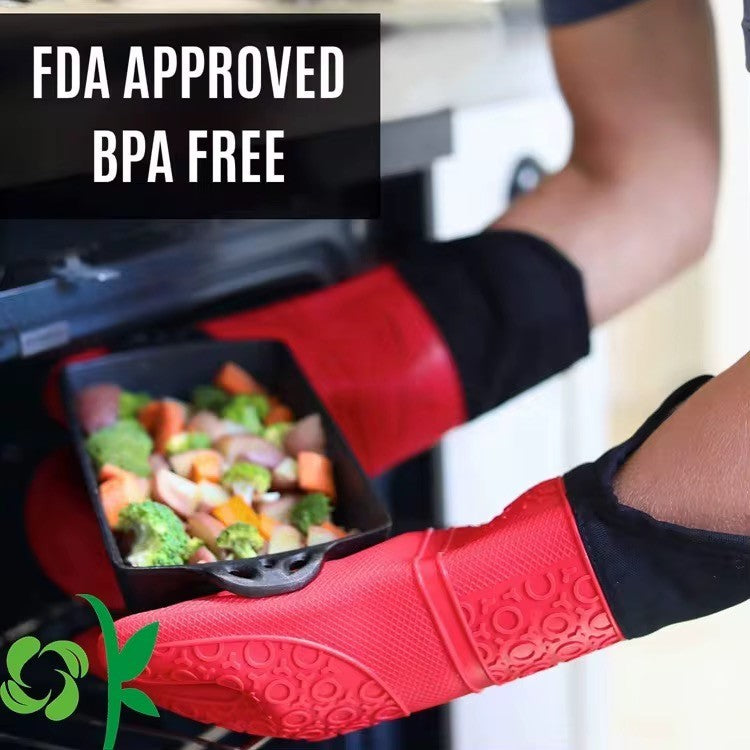 Ofenhandschuhe Silikon Backofen Handschuhe Küche BPA Frei Grillen Kochen & Backen