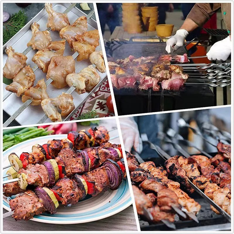 Schaschlikspieße Edelstahl 60cm – Extra stabil – Grillspieße im Set