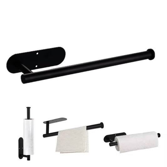 Küchenrollenhalter Edelstahl Schwarz Rollen Halter ohne Bohren Folie Handtücher