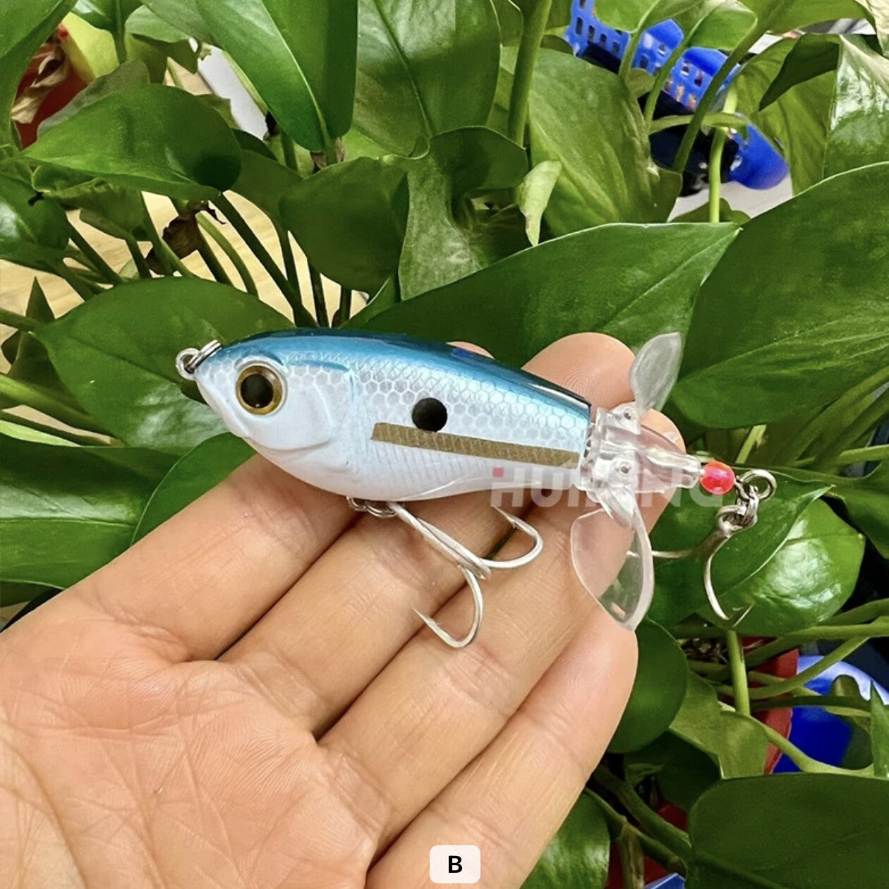 Topwater Wobbler Oberflächenköder mit Propeller Köder für Barsch - Hecht & co