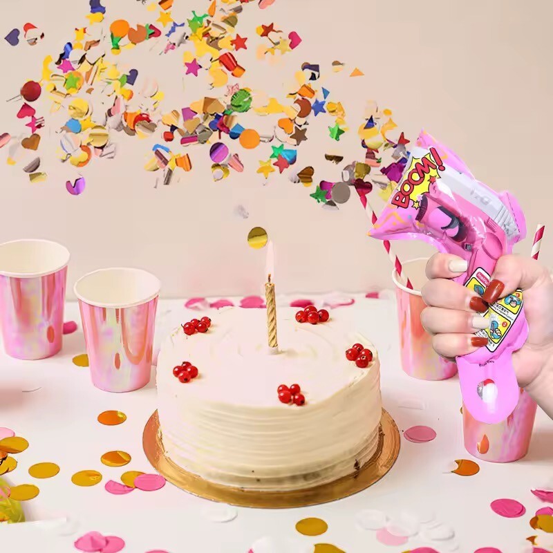 Konfetti Ballon Popper Pistole – Aufblasbares Party Set mit buntem Effekt