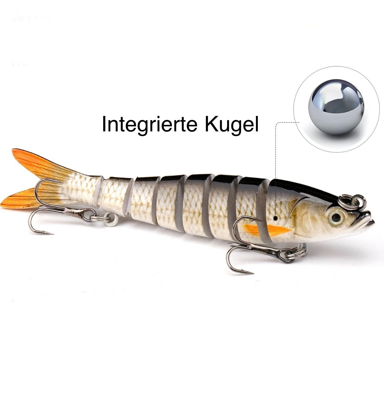 Swimbait Set 4-teilig mit Box – realistische Raubfischköder