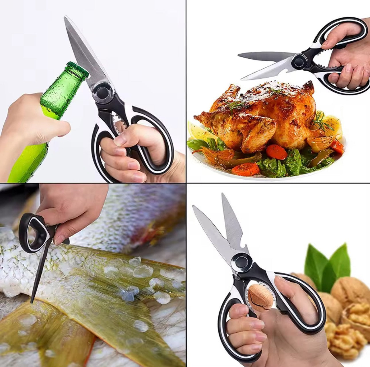 Küchenschere 3er Set Schere in Schwarz Rosa oder Blau Universal Haushaltsschere