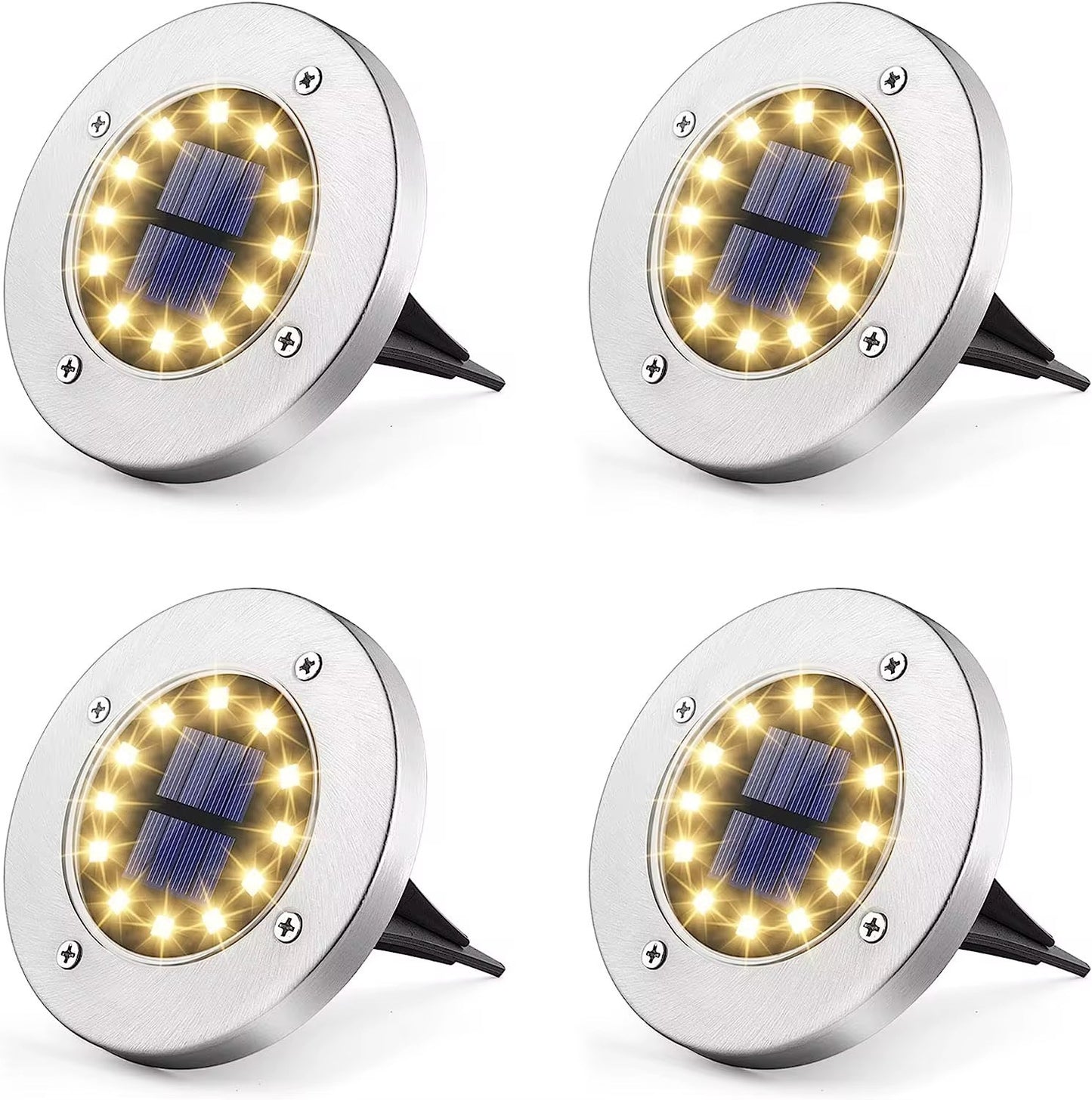 Solar Bodenleuchten 4/8/12er Set LED Edelstahl Garten Weg Beleuchtung warm/kalt