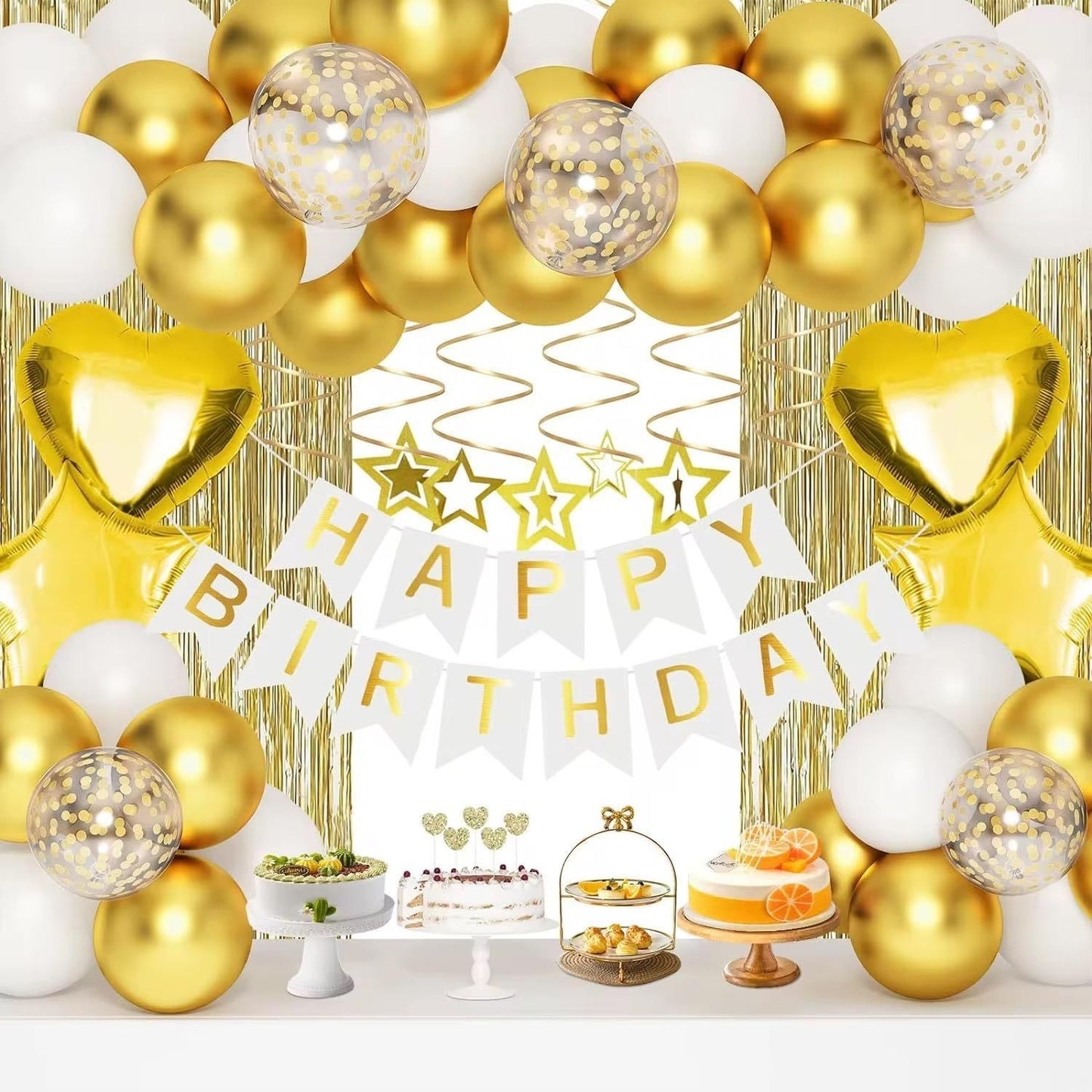 Geburtstag Deko Set mit Ballons Happy Birthday Banner Partydeko Kinder Erwachsen