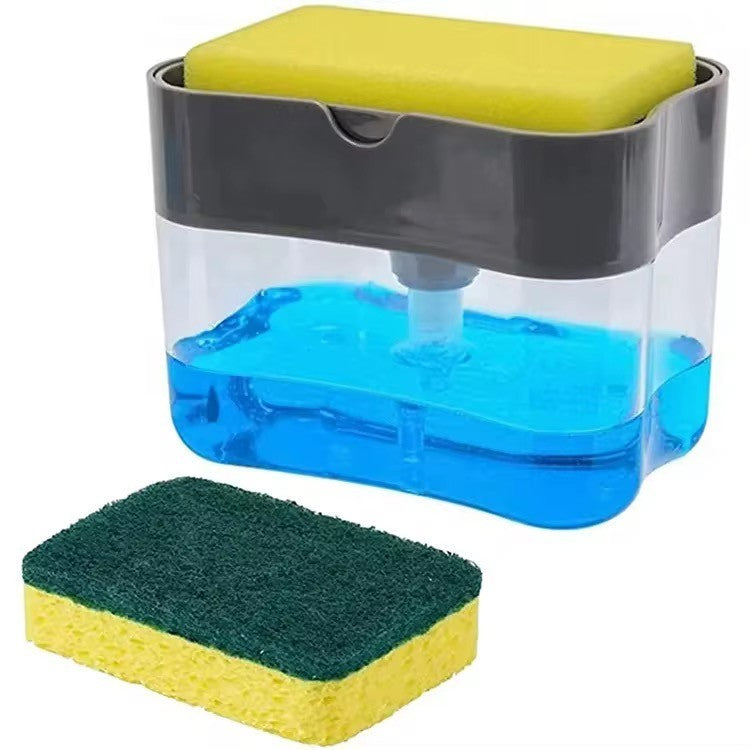 Seifenspender Spülmittel Spender mit Schwamm Dosierer Küche Putzen Gadget NEU!!!