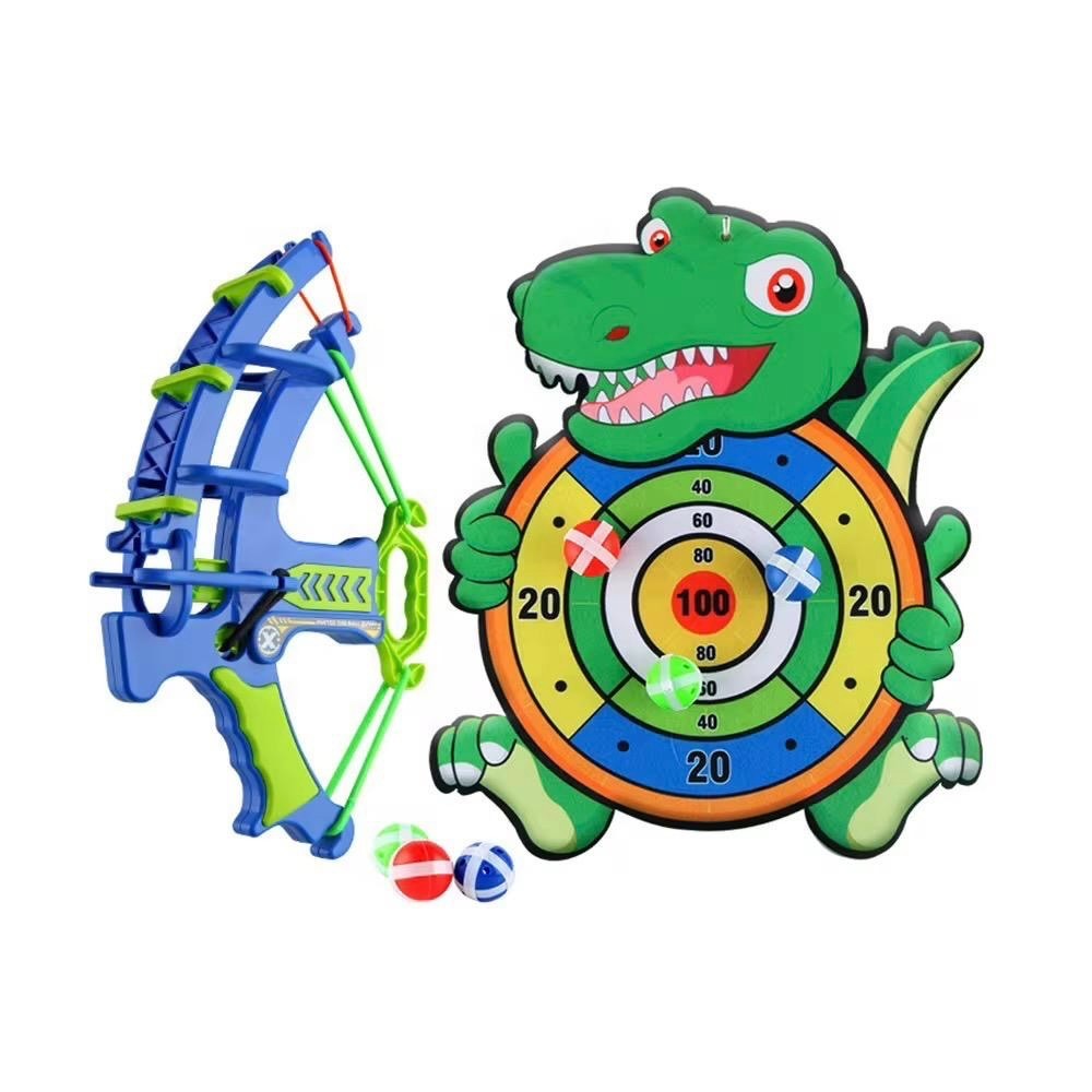 Bogenschießen Set Kinder Bogen mit Dinosaurier Zielscheibe und Klettbällen
