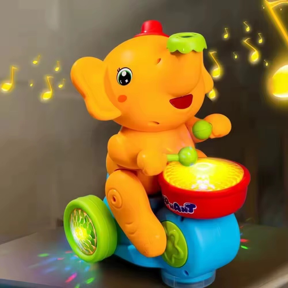 LED Kinder Spielzeug Elefant Musik Trommelt Fährt & Balanciert Ball in der Luft