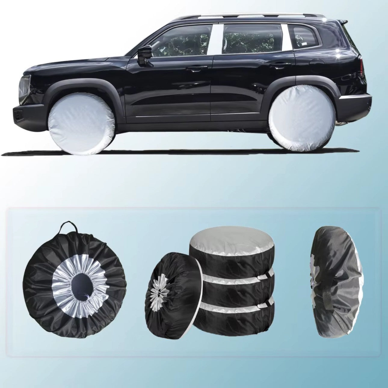 Reifenabdeckung Universal Reifentasche 13”-21” Reifenschutz mit Griff SUV Auto