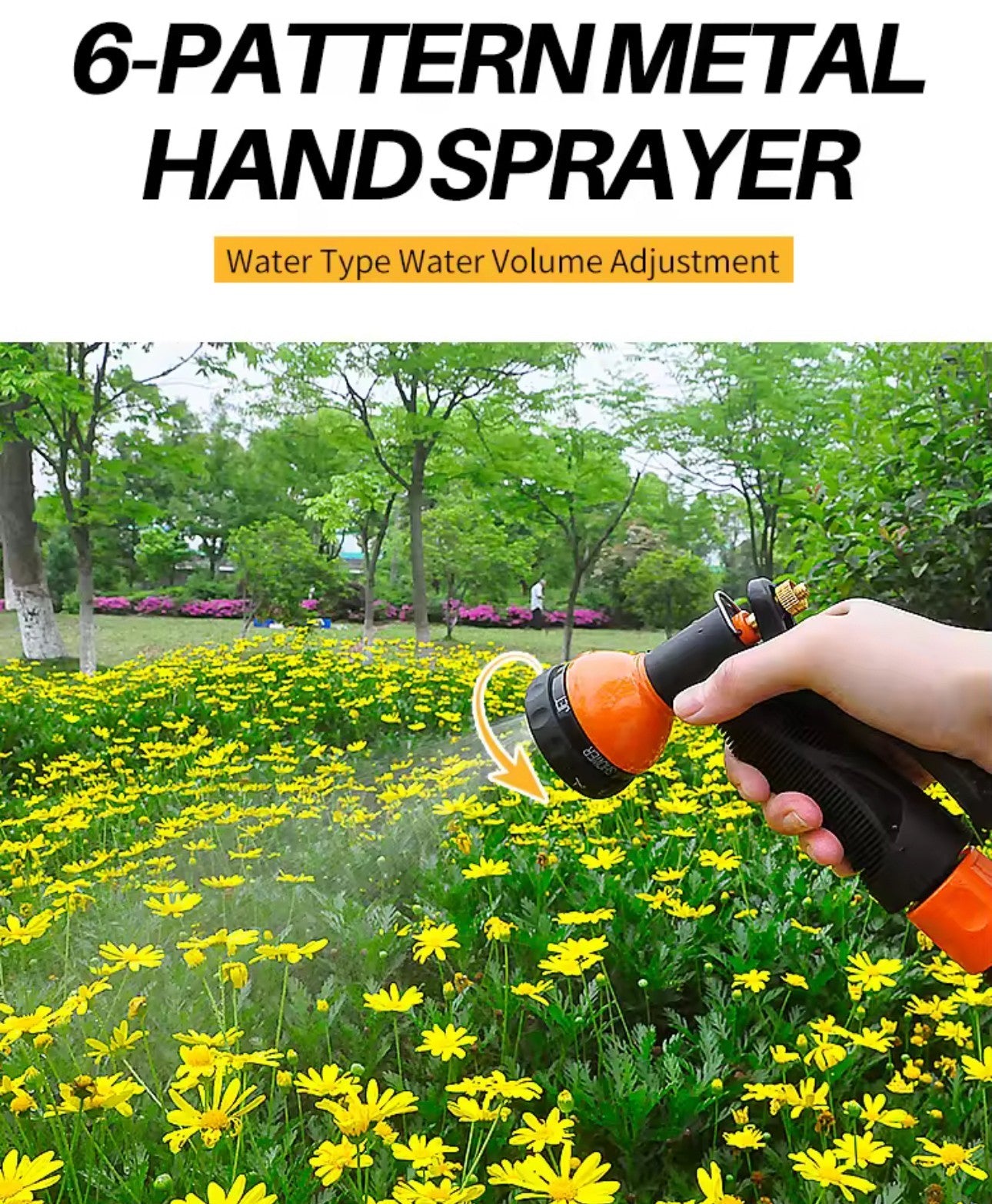 Gartenbrause Metall Handsprüher – 6 Sprüharten verstellbar für präzise Bewässerung
