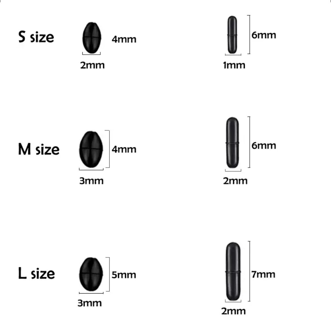 Schnurstopper Set Vorteilspack Gummistopper für Posen Gummi Perlen in Schwarz