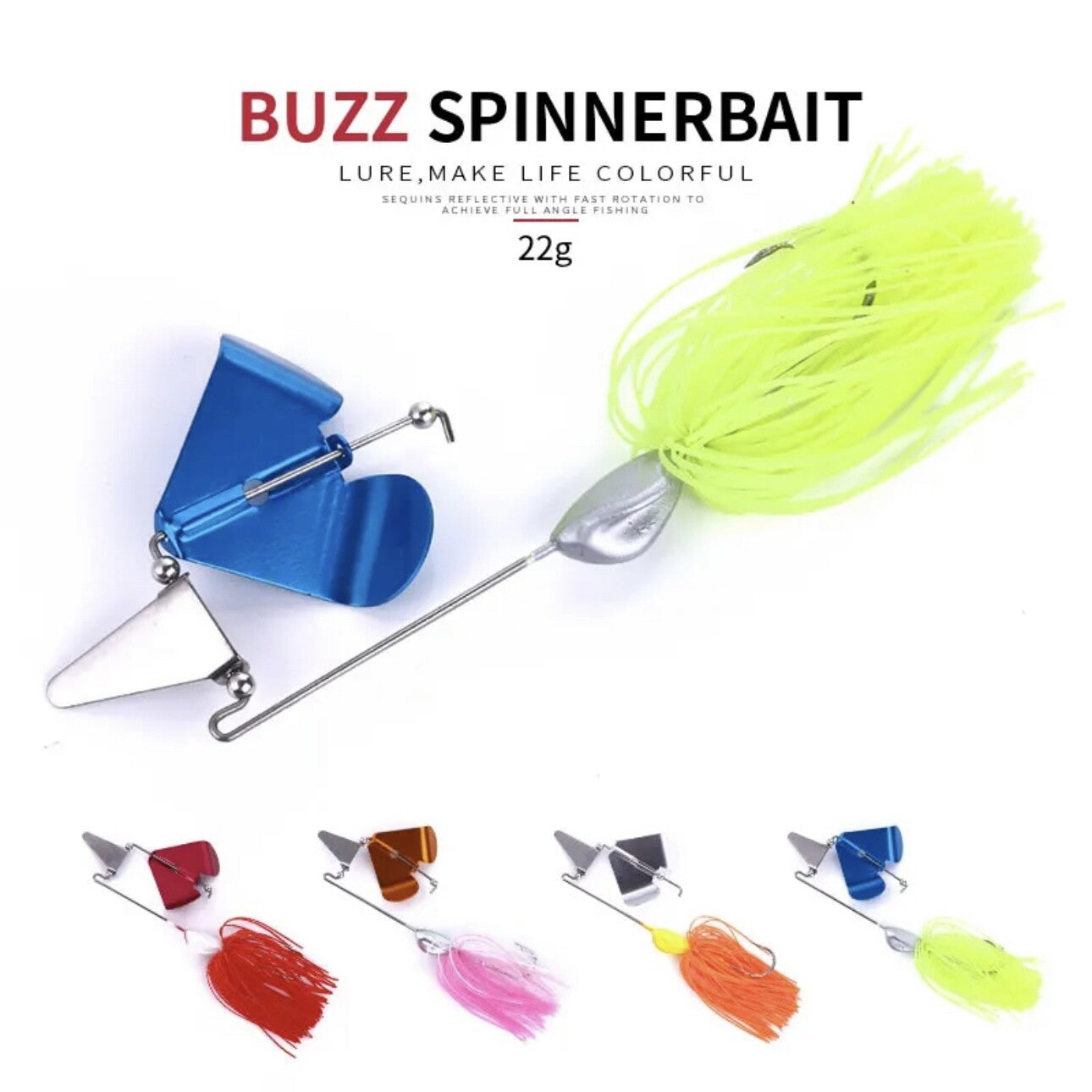 Spinnerbait Buzzbait Kunstköder 22 g mit Propeller-Vibration