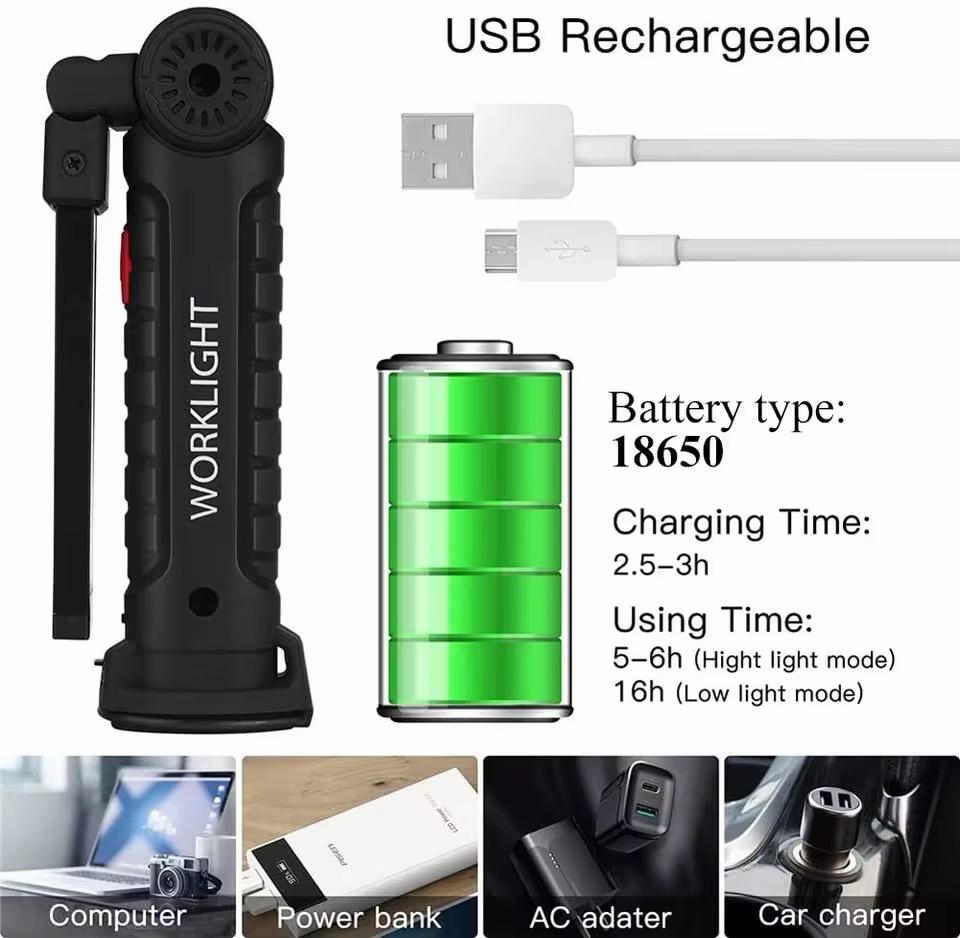 LED KFZ Arbeitsleuchte Akku Magnet Werkstattlampe Taschenlampe Handwerker Licht