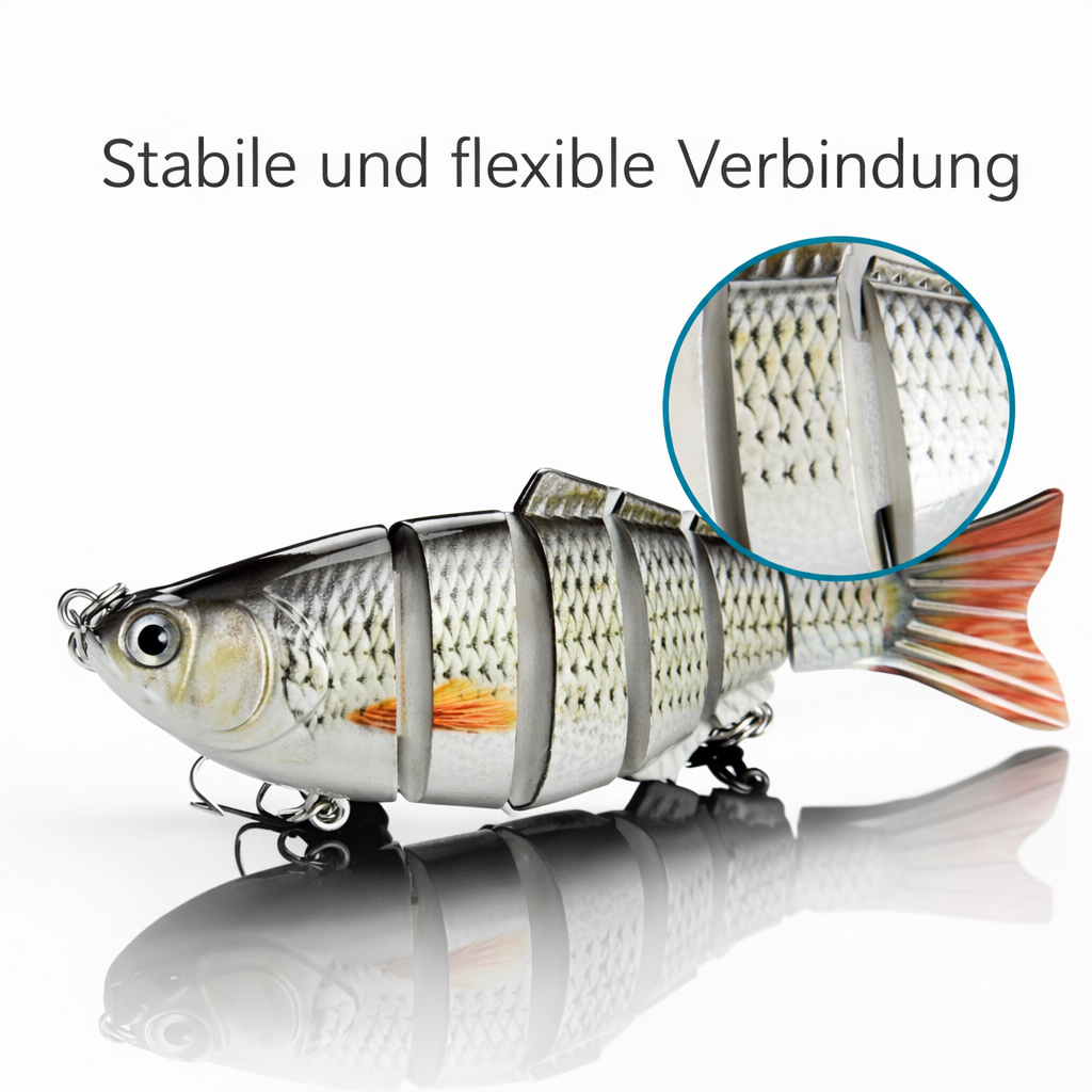 Multi Jointed Swimbait Set – 5 segmentierte Hardbait Kunstköder mit Köderbox