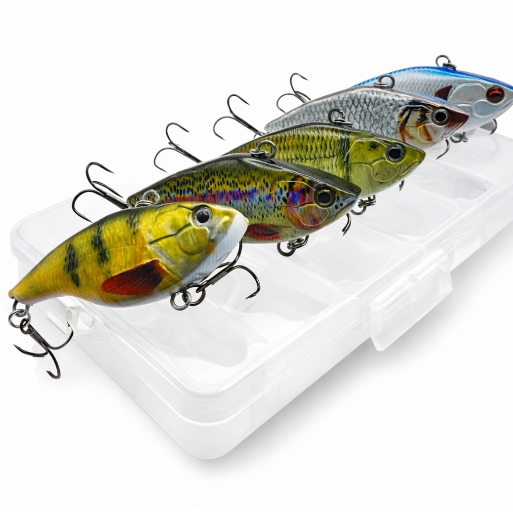 Jerkbait Wobbler Set sinkend mit Box – 5 Hardbait Kunstköder für Spinnfischen