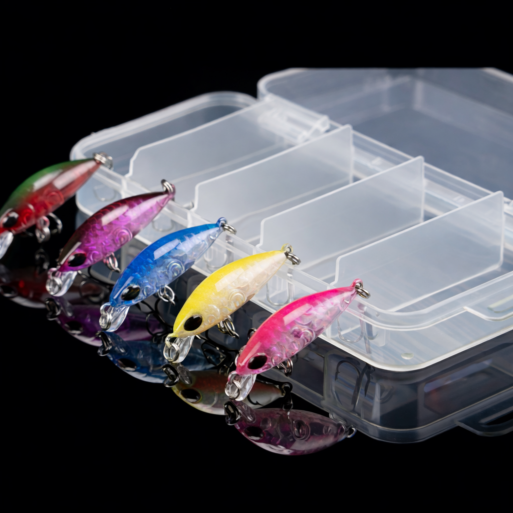Mini Wobbler Set – 5 ultraleichte Hardbait Kunstköder mit Köderbox