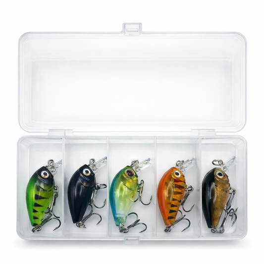 Wobbler Set 5-teilig mit Box – Mini Crankbaits 45 mm / 4 g