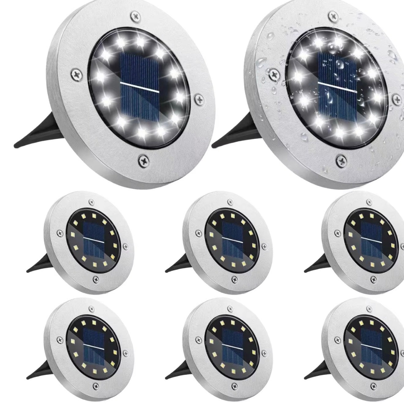 Solar Bodenleuchten 4/8/12er Set LED Edelstahl Garten Weg Beleuchtung warm/kalt