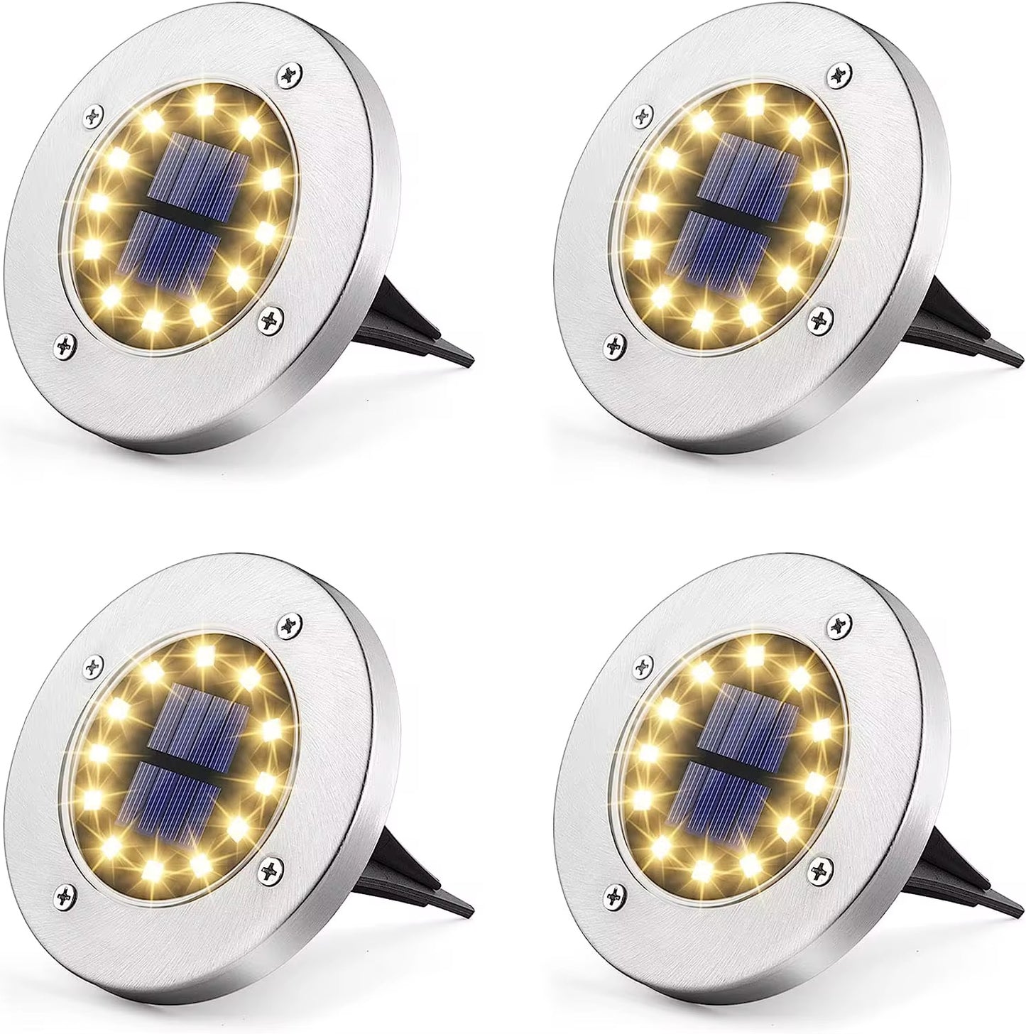 Solar Bodenleuchten 4/8/12er Set LED Edelstahl Garten Weg Beleuchtung warm/kalt