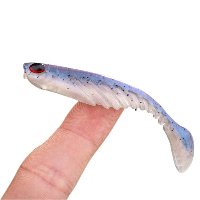 Gummifisch Softbait Shad 70 mm – 5er Set – flexible Kunstköder in verschiedenen Farben