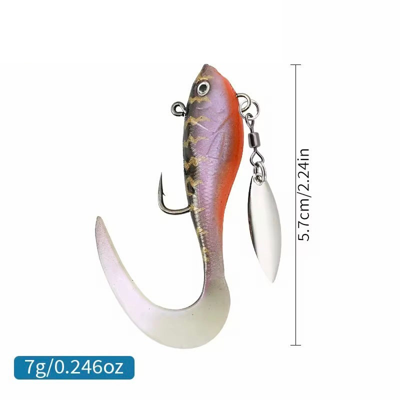 Gummiköder Set mit Spinnerblatt – Jigköder Gummifische inkl. Köderbox