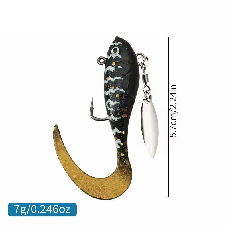 Gummiköder Set mit Spinnerblatt – Jigköder Gummifische inkl. Köderbox