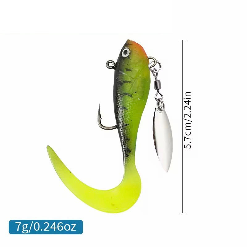 Gummiköder Set mit Spinnerblatt – Jigköder Gummifische inkl. Köderbox