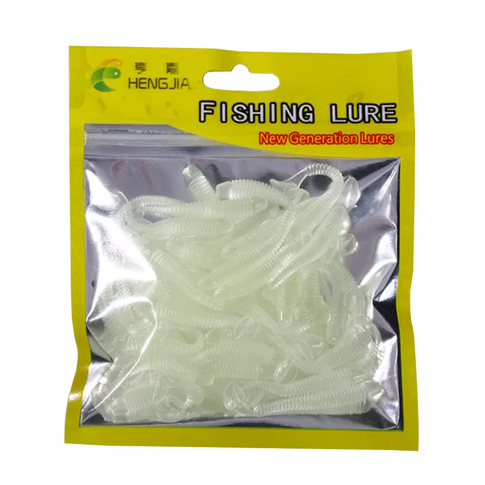 Mini Gummifisch Softbait 5,5cm – UV & Glitzer – 50 Stück Pack