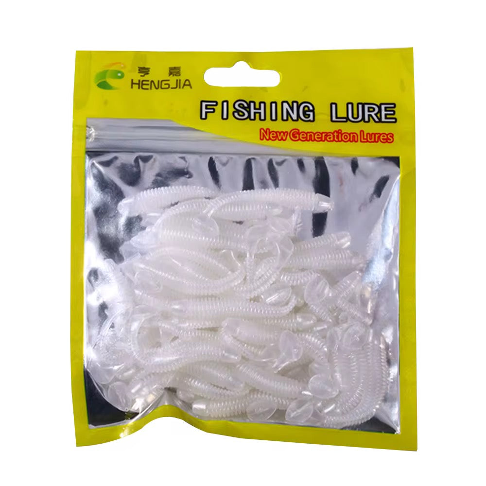 Mini Gummifisch Softbait 5,5cm – UV & Glitzer – 50 Stück Pack