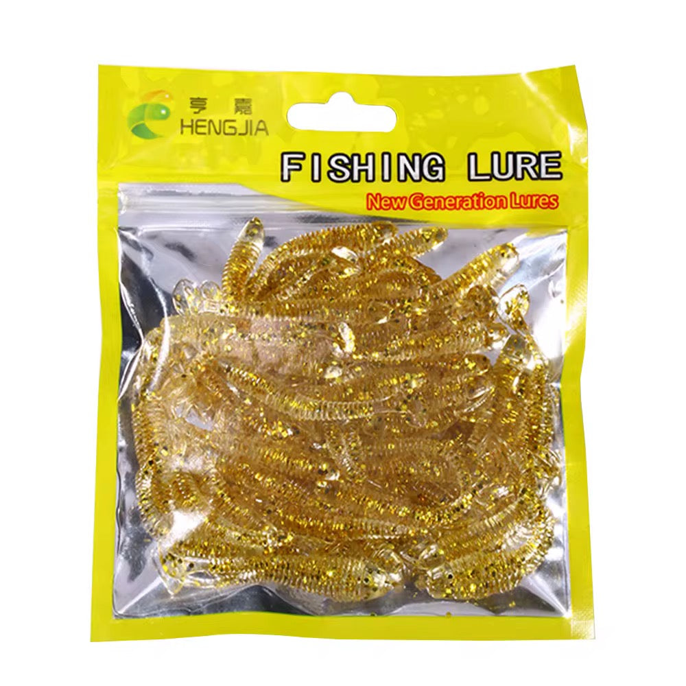 Mini Gummifisch Softbait 5,5cm – UV & Glitzer – 50 Stück Pack