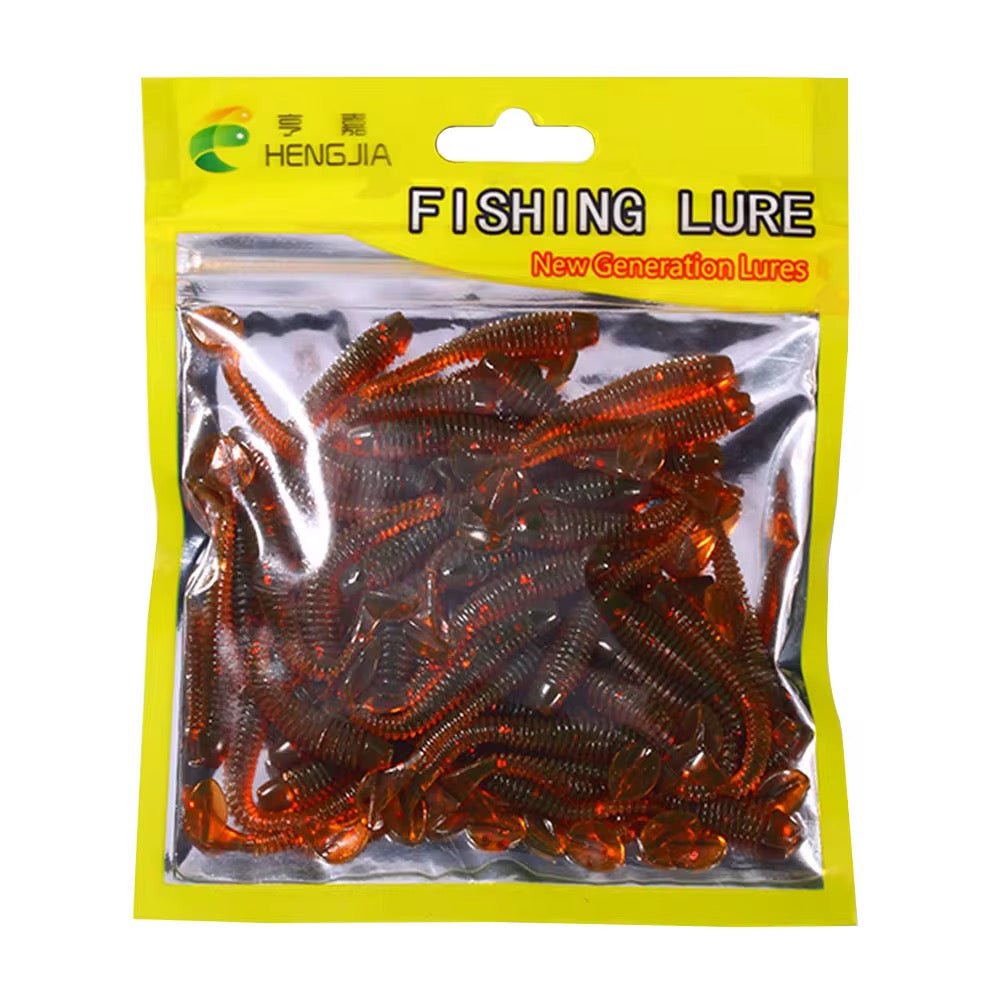 Mini Gummifisch Softbait 5,5cm – UV & Glitzer – 50 Stück Pack