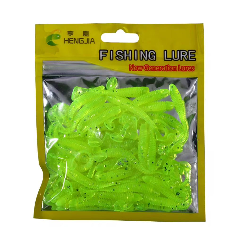 Mini Gummifisch Softbait 5,5cm – UV & Glitzer – 50 Stück Pack