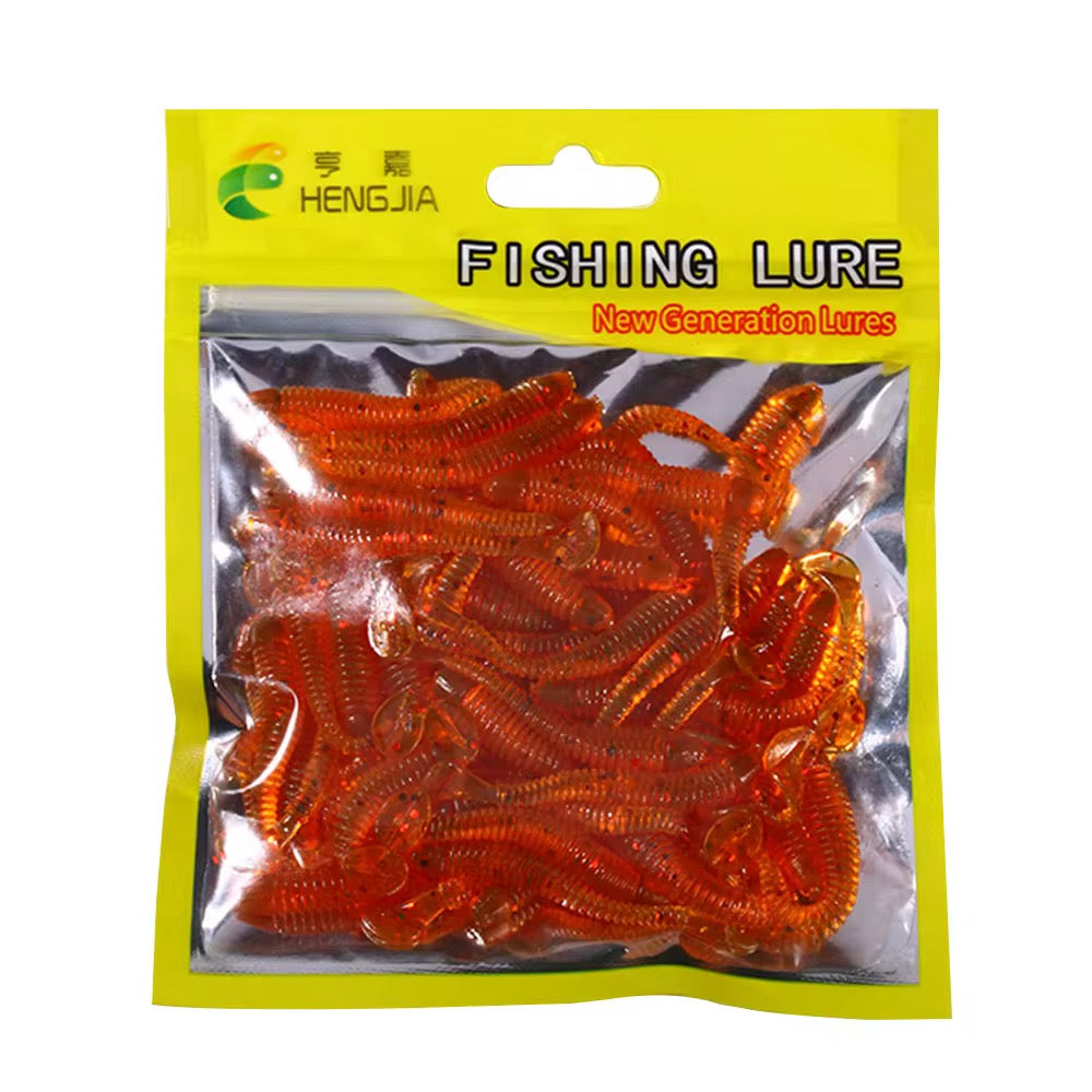 Mini Gummifisch Softbait 5,5cm – UV & Glitzer – 50 Stück Pack