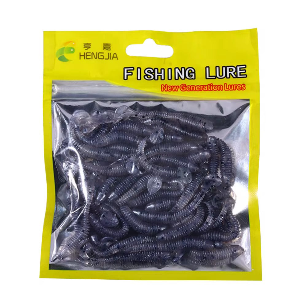 Mini Gummifisch Softbait 5,5cm – UV & Glitzer – 50 Stück Pack